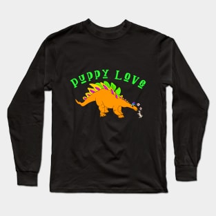 Puppy Stegosaurus Dinosaur Love Long Sleeve T-Shirt